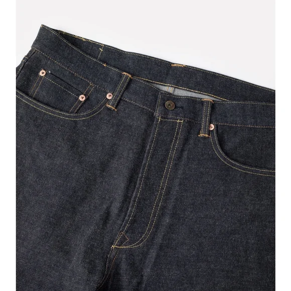 NON STOCK 15oz Raw Denim Selvedge Jeans Regular Fit Straight Rigid Version 34x34 - Picture 11 of 14